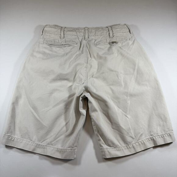 Abercrombie Vintage Logo Chino 10” Inseam Shorts Size 30 Solid Beige Mns 30 - Picture 4 of 15